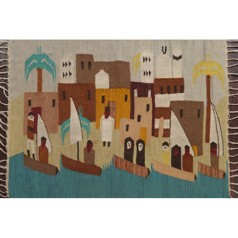 Tapis oriental en laine rétro Kilim 3 x 4