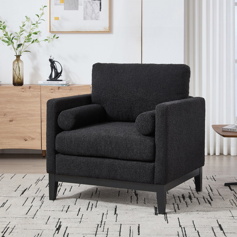 Fauteuil d'appoint 35,4 po, Pied noir-noir