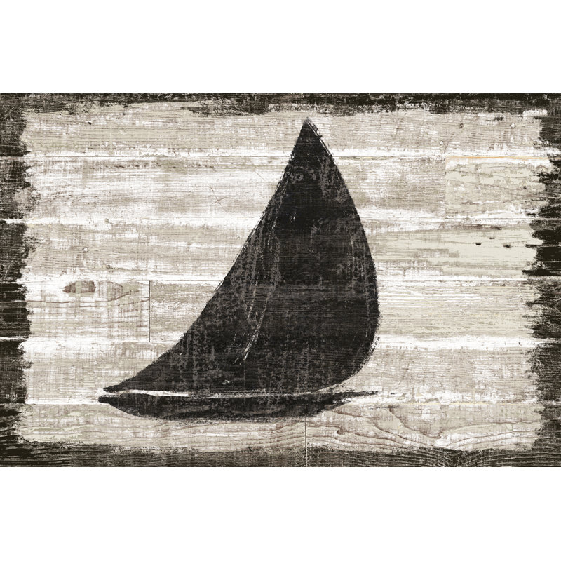 «Driftwood Coast I» par Sue Schlabach - reproduction, H 32 po x l 48 po x P 1,25 po, Imprimé à cadre argenté, Non