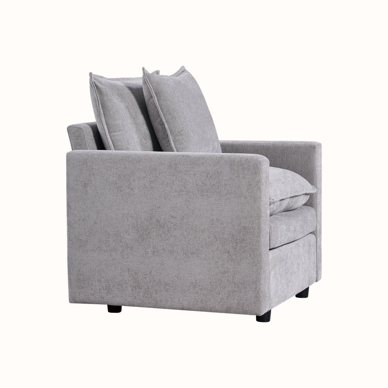 Fauteuil en chenille, Gris chenille