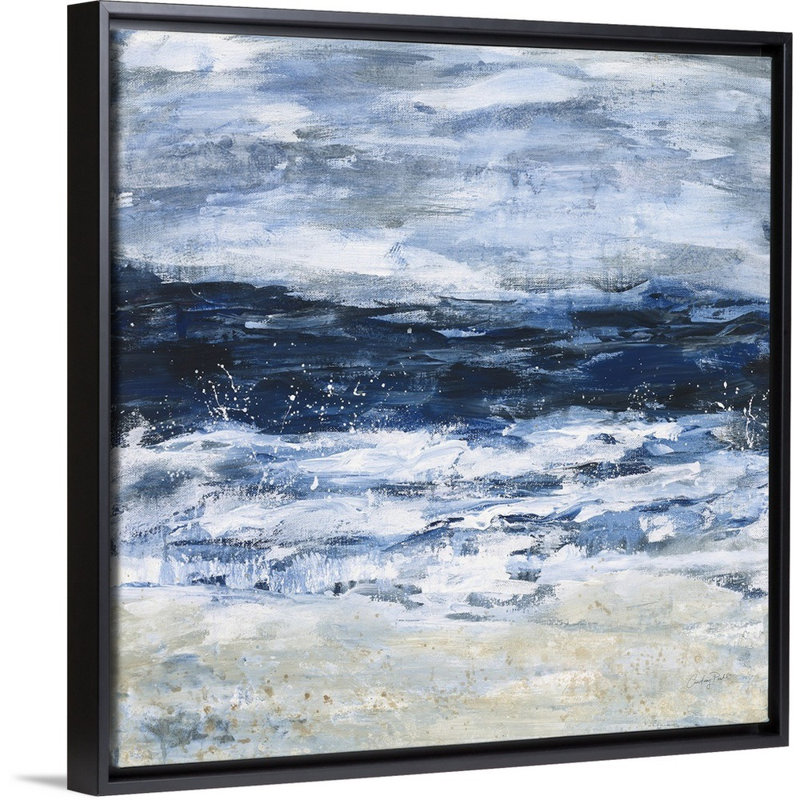 «Seaside Escape II» par Courtney Prahl - reproduction d'art sur toile, H 18 po x l 18 po x P 1,75 po, Cadre flottant noir