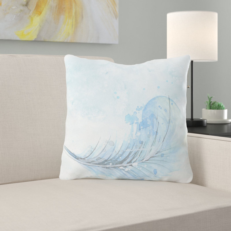 Coussin décoratif en plumes Sasheer, Microsuède, Intérieur