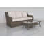 Ensemble de canapé d'extérieur en rotin gris clair 2 pièces avec table basse Camil - Mobilier de patio résistant aux intempéries avec coussins blancs-130890988