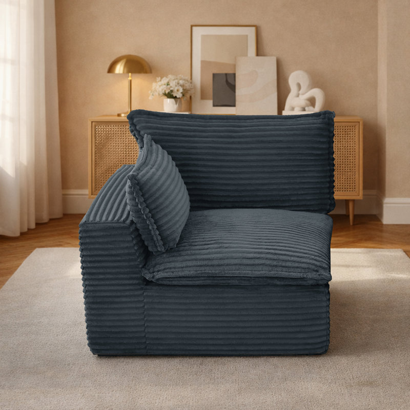 Fauteuil d'appoint modulaire compressé moderne avec accoudoir droit