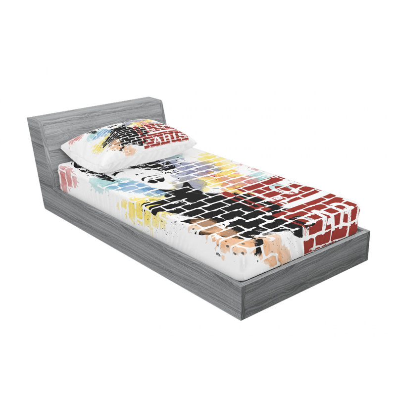 Ensemble de draps I Love Paris, Taie d'oreiller pour lit simple