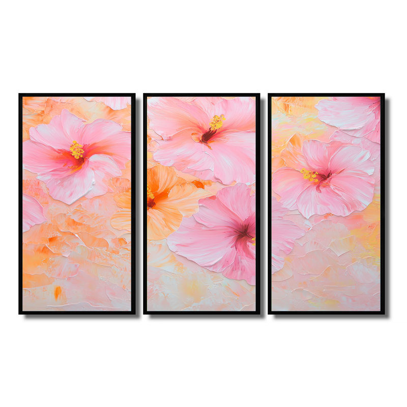 Hibiscus tropical au Mexique II - Ensemble de décorations murales hibiscus, H 28 po x l 36 po, Black