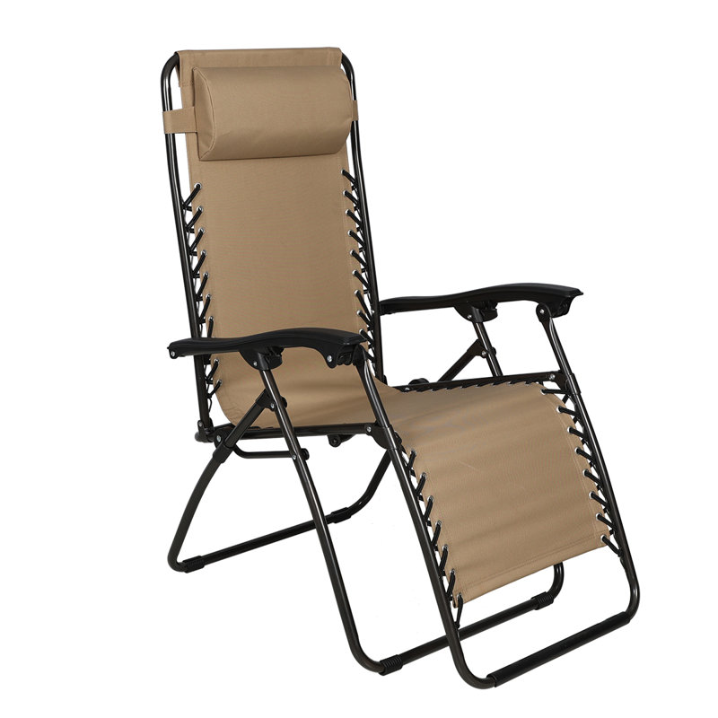 Chaise inclinable zéro gravité avec coussin, Brun clair