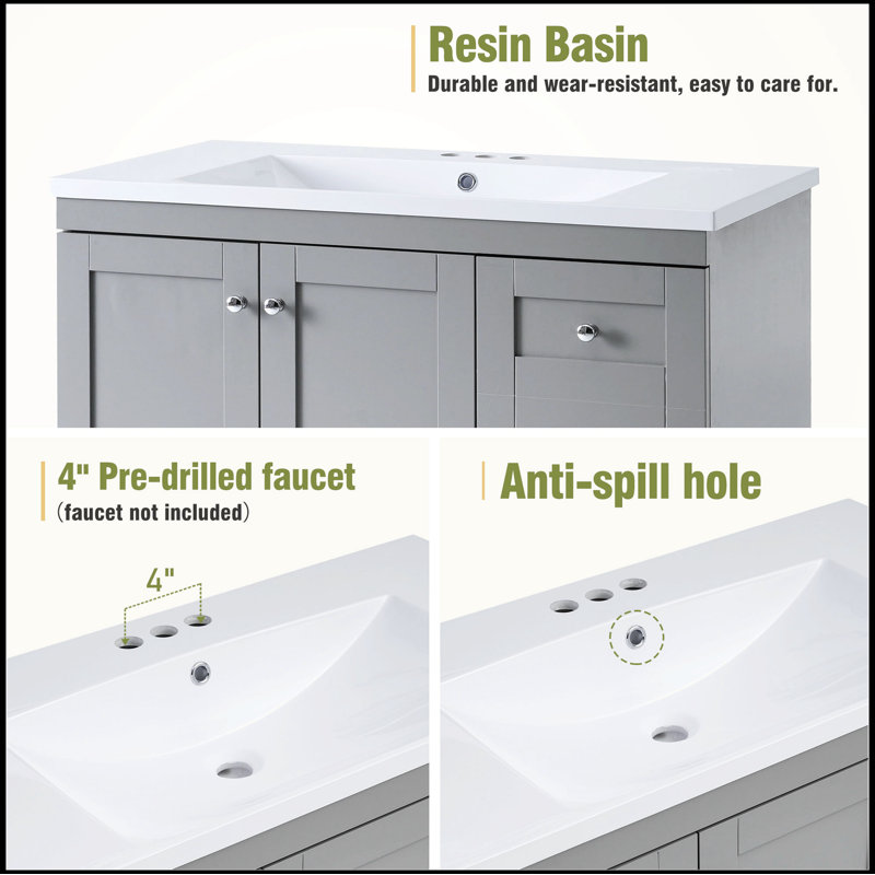 Ensemble de meuble-lavabo simple avec plateau 17,90 Samip, Gris