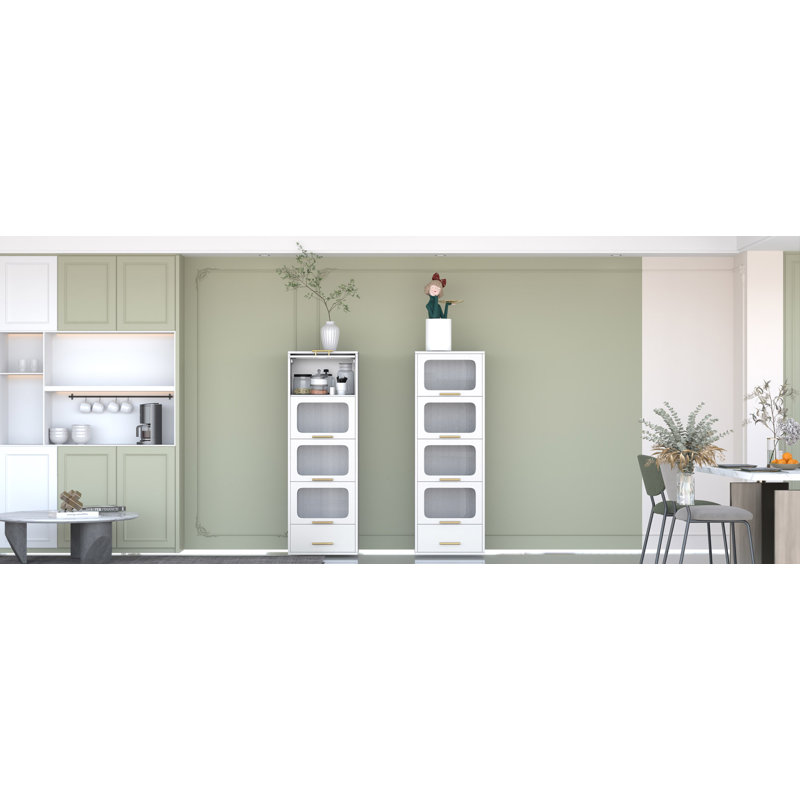 Androw Metal Freestanding Linen Cabinet