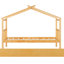 Lit simple avec lit gigogne escamotable, matériau en pin de haute qualité, toit en ciel imaginatif, tête de lit confortable, peu encombrant pour les pièces, couleur naturelle, bois de pin de 41,5 po de largeur, caractéristique du toit,-1996623260
