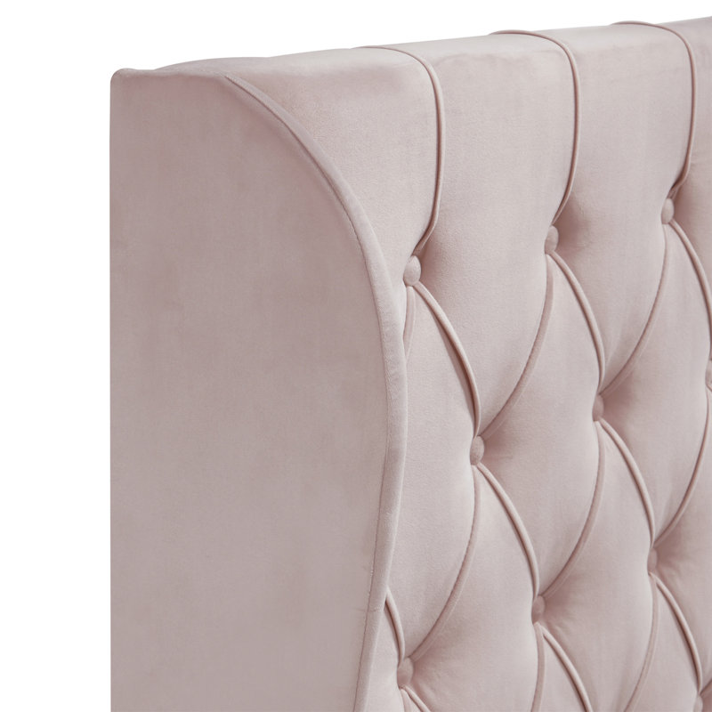 Upholstered Wingback Headboard, Queen, Dusty Mauve