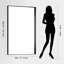 Miroir de salle de bain, miroir rectangulaire de 36 po x 60 po avec cadre en métal profond, finition brossée, verre trempé, grand miroir mural, sur 2 lavabos, installé verticalement / horizontalement, transparent-367492887
