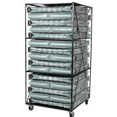 Blantex Transportable Storage Cart with 4 Full Steel Shelf & 15 XM-6 Extra Wide Folding Steel Cot