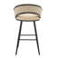 Ensemble de 2 tabourets de bar en velours beige avec pieds en fer noir, tabourets de comptoir modernes pour îlot de cuisine-41678157