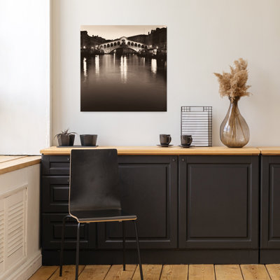 Ponte Rialto Di Notte, art contemporain de paysage abstrait