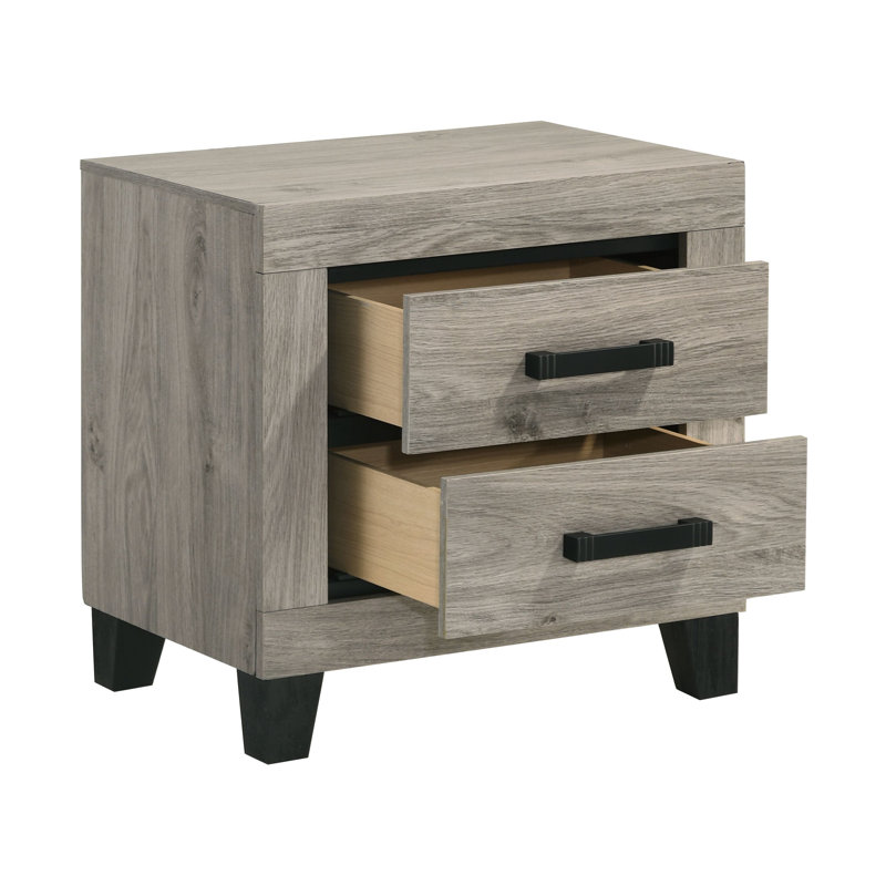 Table de chevet, finition gris clair