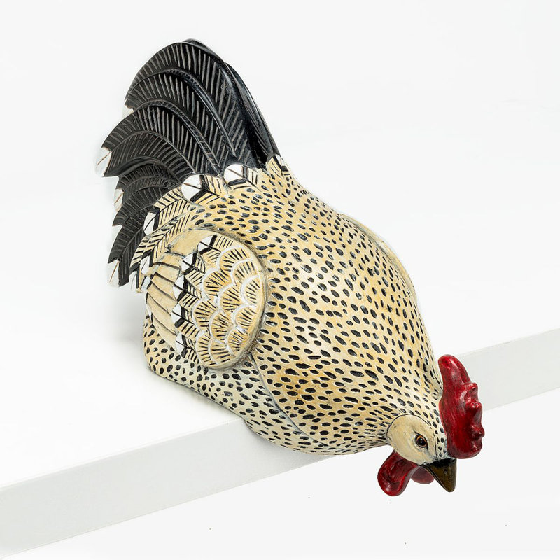 Figurine de coq noir peering Fearn