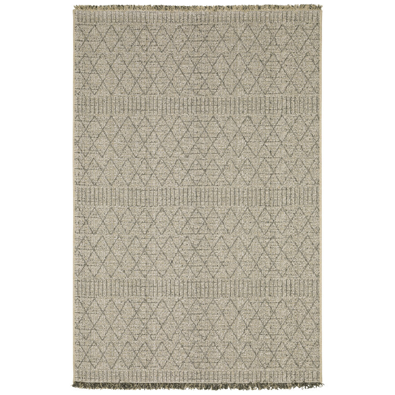 Rayfe Geometric Indoor / Outdoor Rug, Rectangle 6'7" x 9'2"