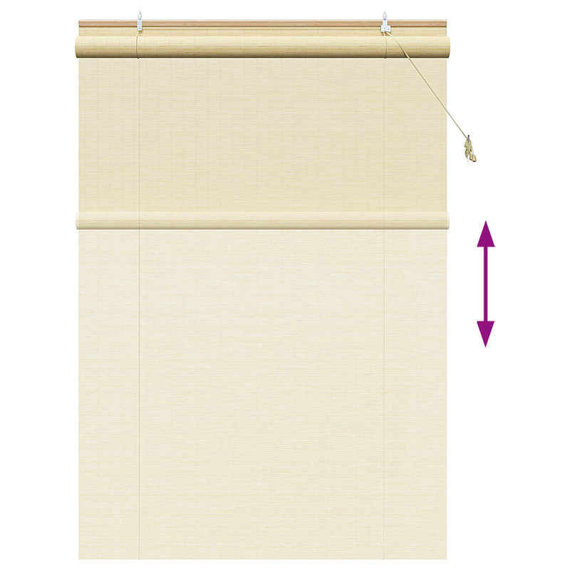 Bamboo Roller Blind, Natural, 160 cm W x 220 cm L