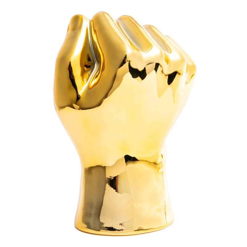 Gold Solidarity hand Tabletop decor - 7" tall