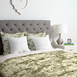 Ensemble de housse de couette en microfibre vert / blanc