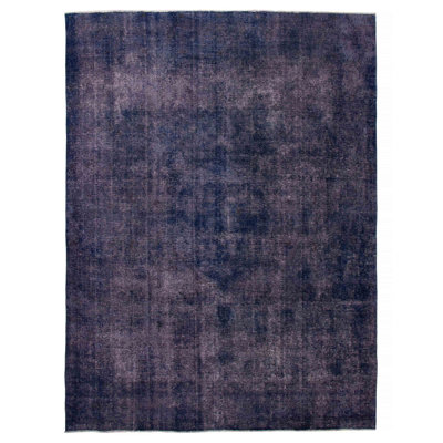 Tapis unique en laine bleu marine 9 pi 5 po x 12 pi 5 po Torney