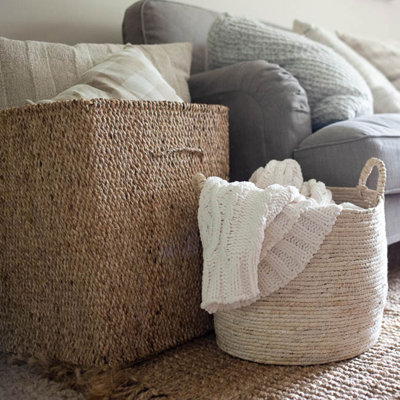 Water Hyacinth Hand Woven Wicker Laundry Hamper