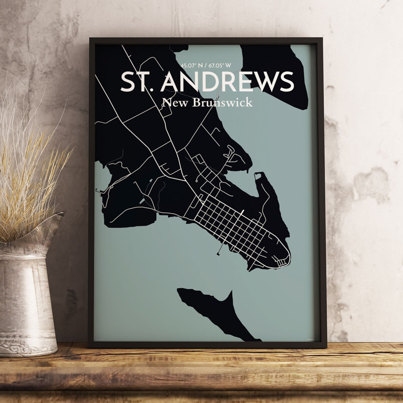 St. Andrews City Map - No Frame Print, 50.8cm H x 40.6cm W x 0.13cm D