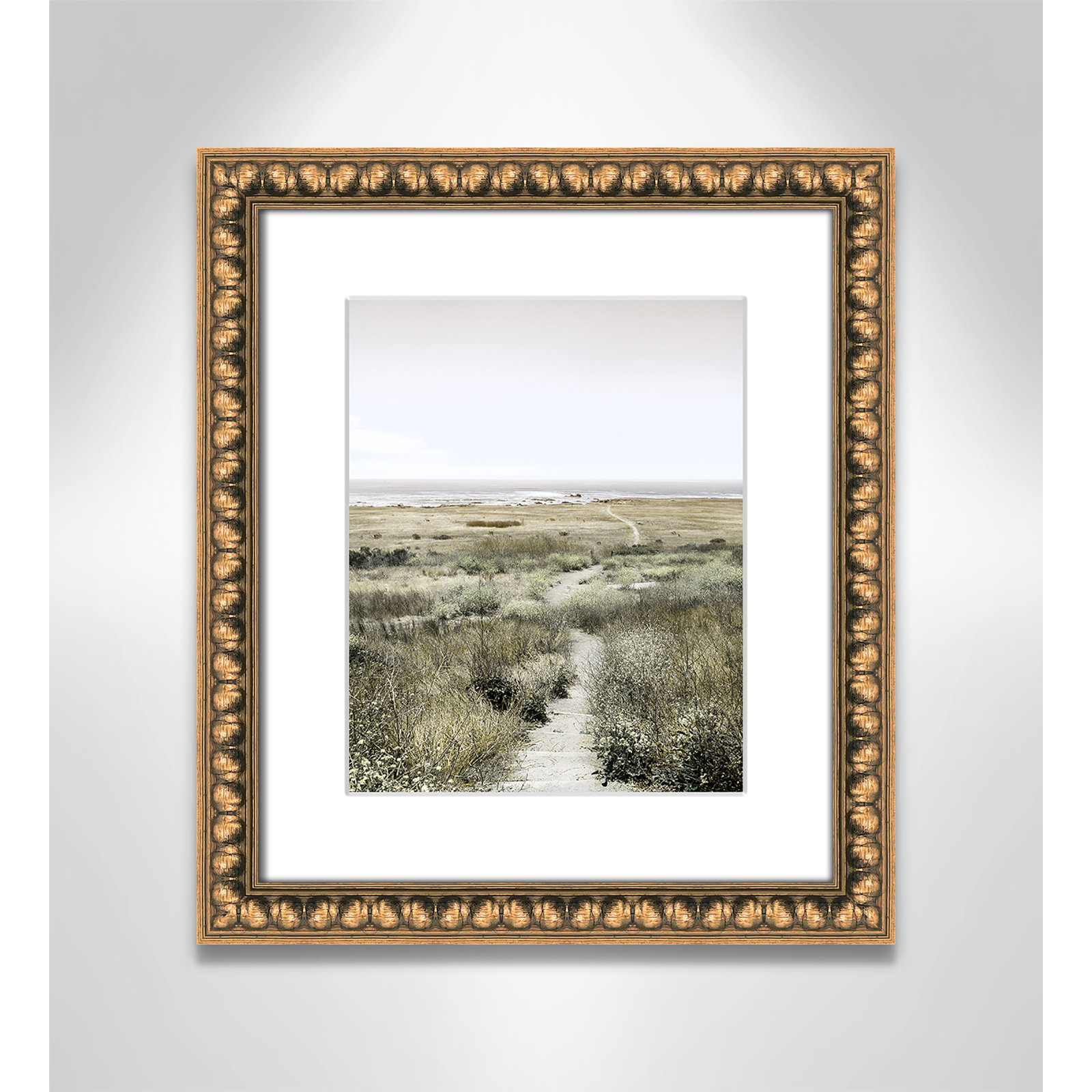 Toscani "Footpath to Paradise" Print, Gold Bead, 14 W x 16 H x 1.13 D