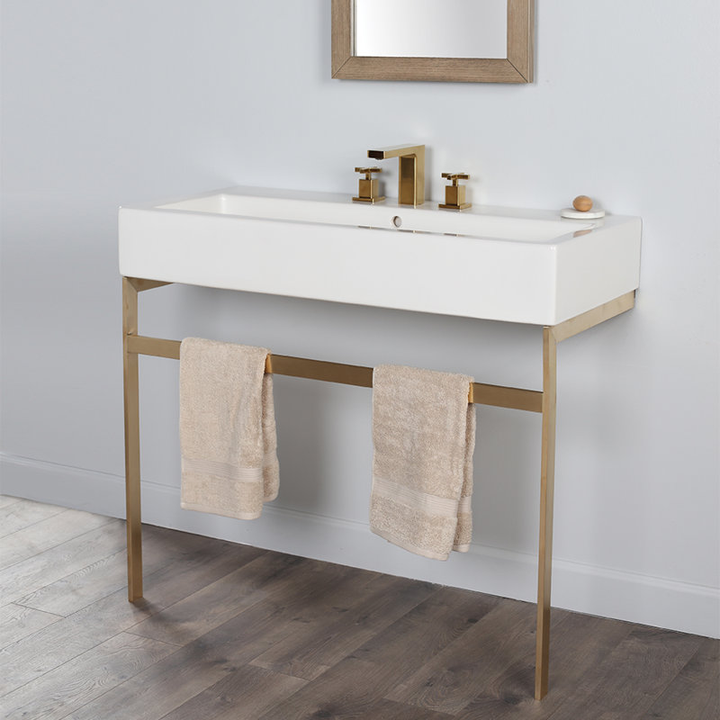 Aquagrande 39.5'' L Bathroom Sink, 3 Hole - 8" Centers