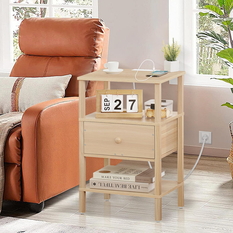 Table de bout Bodcaw, Naturel, H 24,13 po x l 14,96 po x P 11,85 po