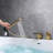 Solid Brass Deck Mounted Waterfall Roman Tub Filler with Hand Shower-65478166