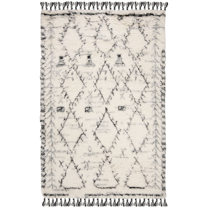 Janes Geometric Wool Hand Woven Area Rug, Rectangle 160 x 229 cm