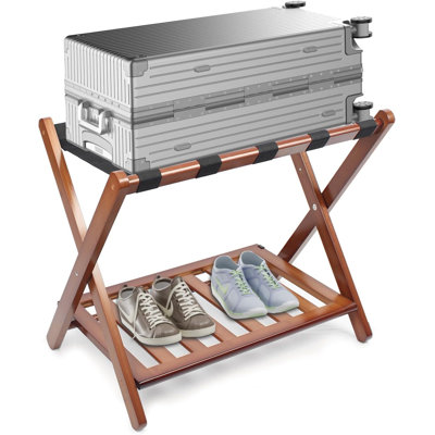 Fully Assembled Walnut Luggage Rack