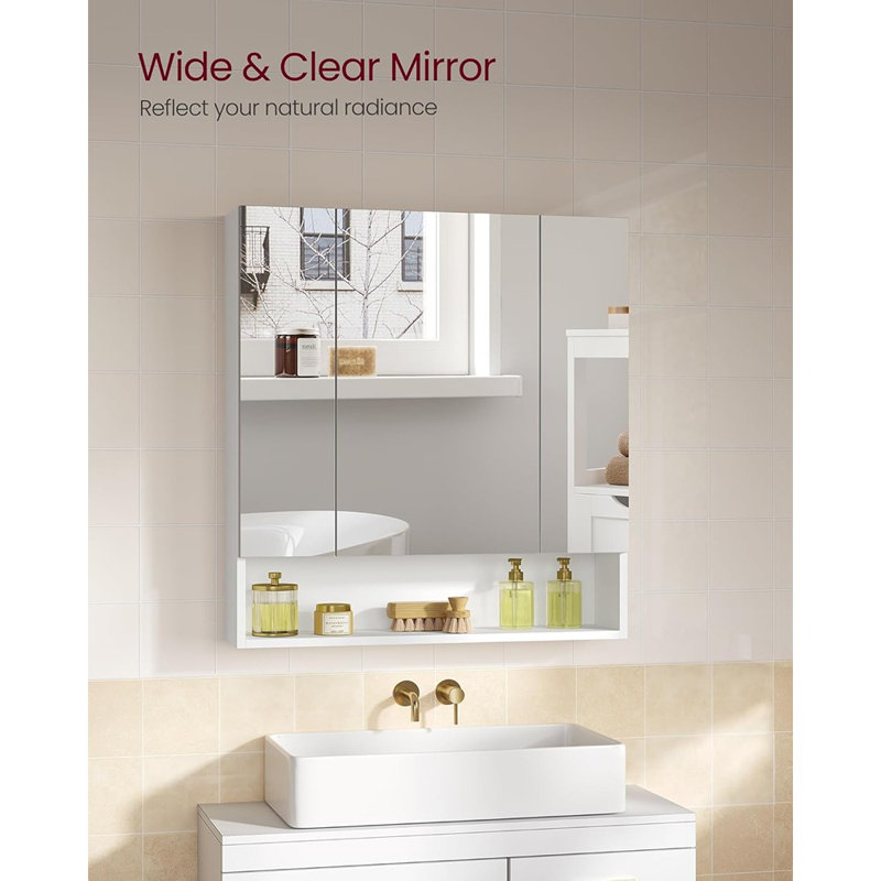 Miroir de salle de bain Cloud Cloud - Armoire murale avec compartiment ouvert et tablettes réglables