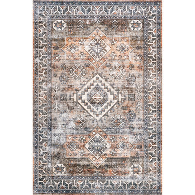 Bowie SpinClean Machine Washable Tribal Pattern Area Rug