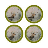 English Stag Vegan Leather Round Pebble Placemat