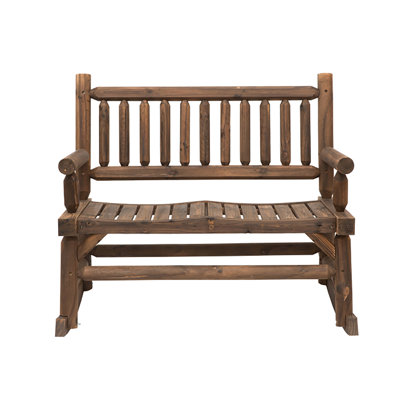 Chaise berçante en bois 2 personnes Outsunny