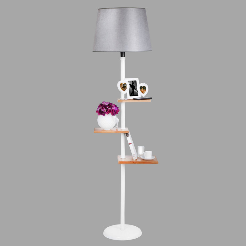 Claire 170cm Tray Table Floor Lamp, Grey, White
