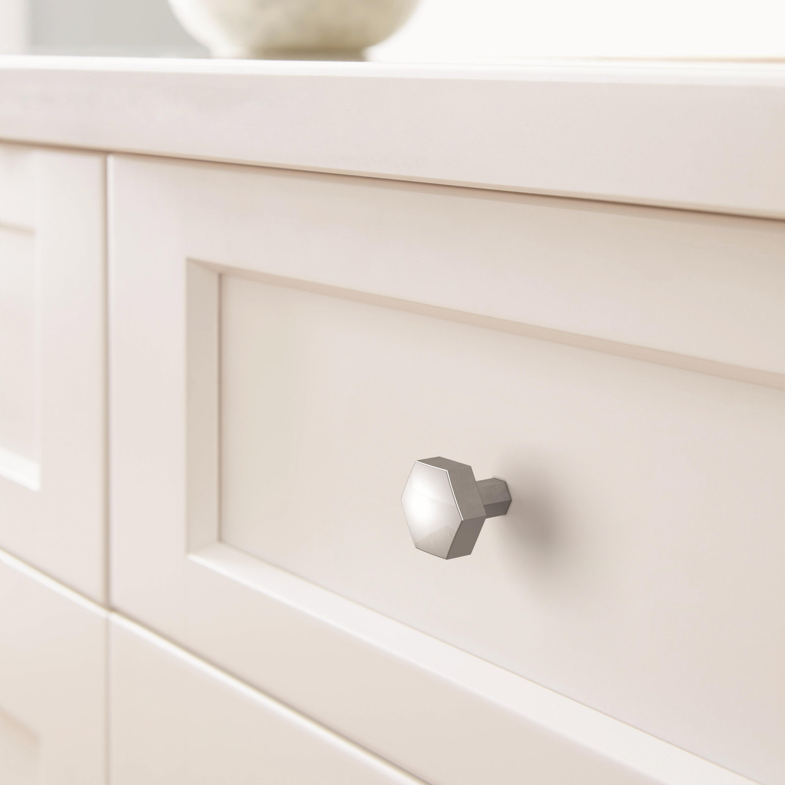 Caliber Geometric Cabinet Knob, Polished Chrome