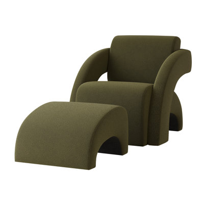 Upholstered Armchair With Ottoman