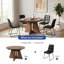 Ensemble de table de salle à manger 5 pièces pour 4-6, table de salle à manger extensible de 59 po avec 4 chaises ergonomiques, table de salle à manger ovale moderne avec panneau en MDF, peu encombrant.-1588162493-1588162494