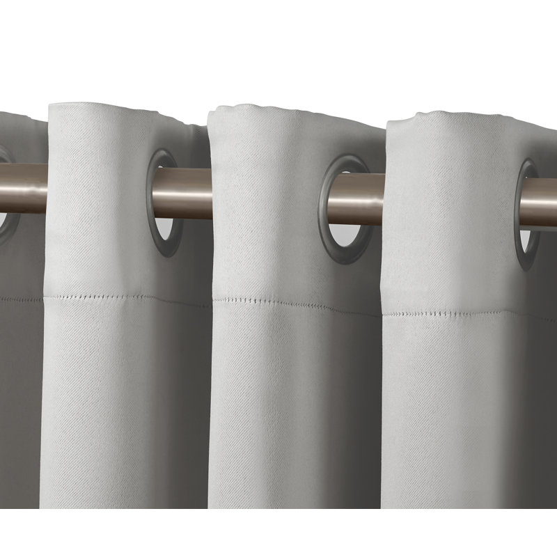  Panneau de rideau simple 1 pièce uni avec œillets, Gris, L 38 po x L 95 po