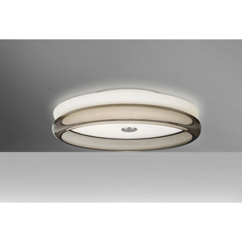 Leaver Glass Flush Mount, Smoke, LED