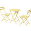 Ensemble bistro de patio jaune 3 pièces - Table et chaises pliables en métal pour le salon extérieur 3 avec patios design