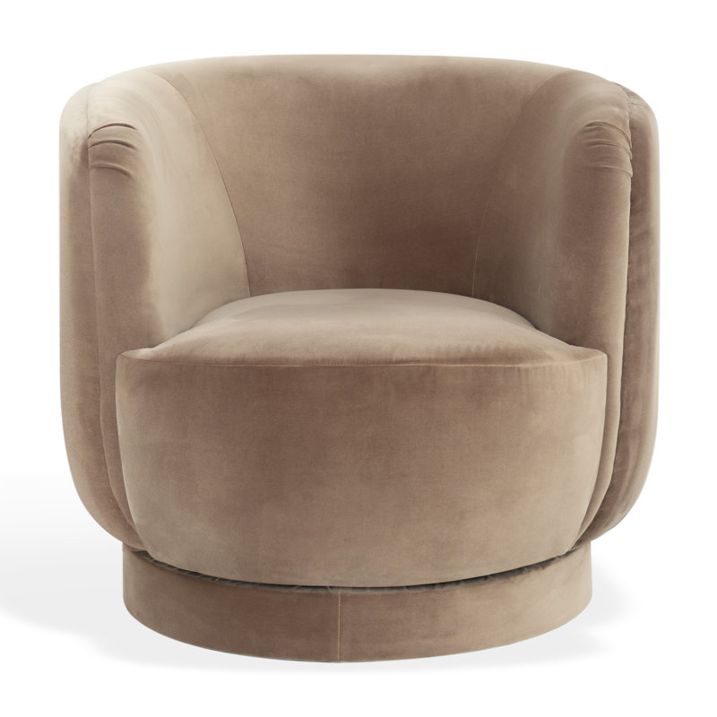 Fauteuil pivotant en velours Mariette, Brun