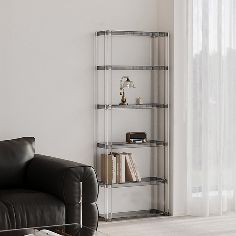 Open tiered display acrylic bookcase, Black