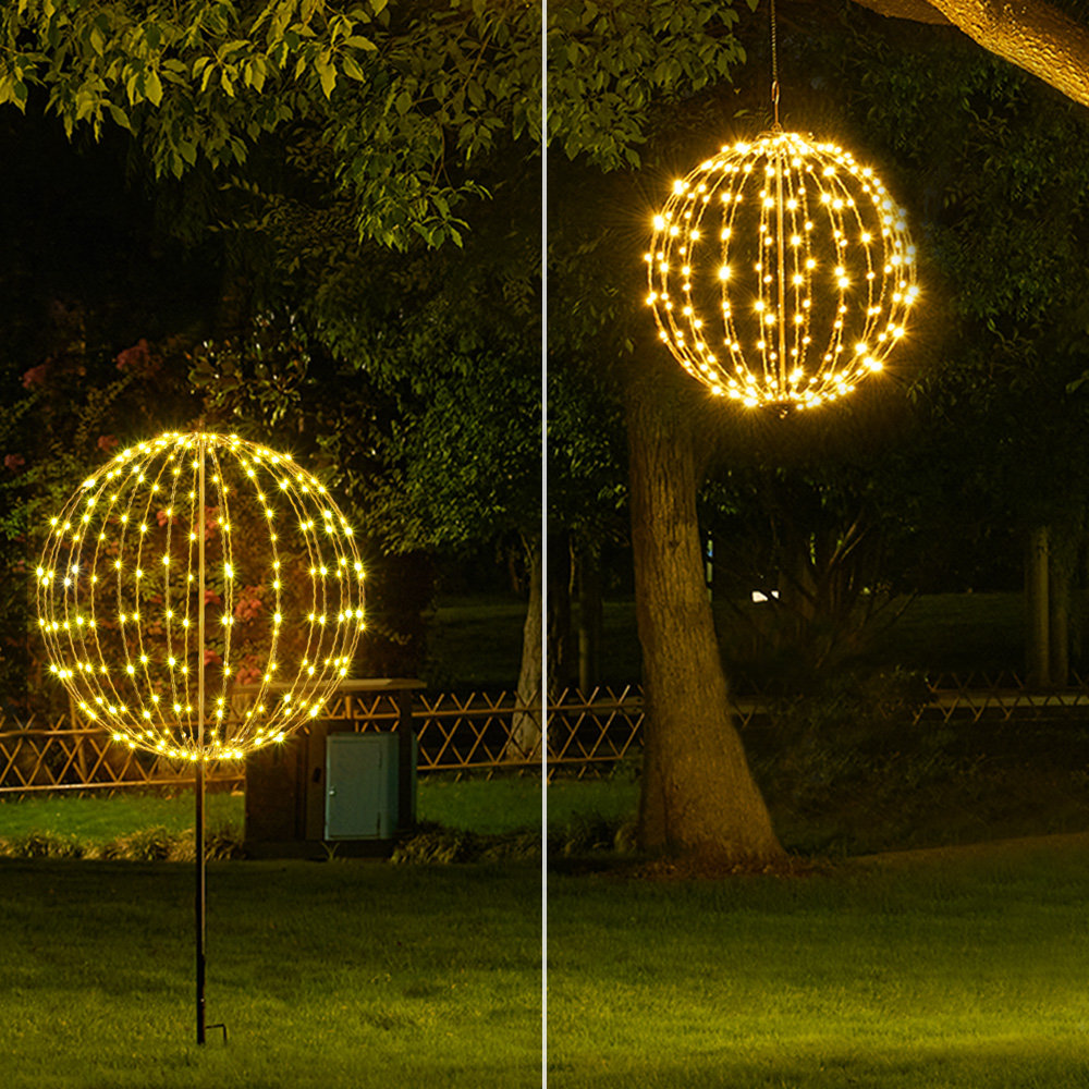 20" 200-LED Hanging Light Sphere, Brown