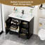 Base de meuble-lavabo simple 36 po Mid-Century moderne, sans comptoir d'évier-122876596-122876593