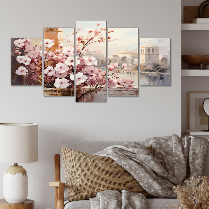 «Springtime Roman Empire Landscape I - Italy», ensemble d'art mural multi-panneaux